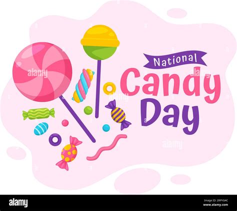 National Candy Day Vector Illustration with Different Types of Candies ...