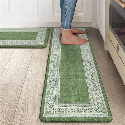 Amazon.com: Ailsan Anti Fatigue Mats for Kitchen Floor,Green Kitchen ...