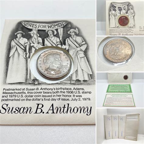 LOT 302: Collection of Five Susan B. Anthony Coins / Stamps Postmarked ...