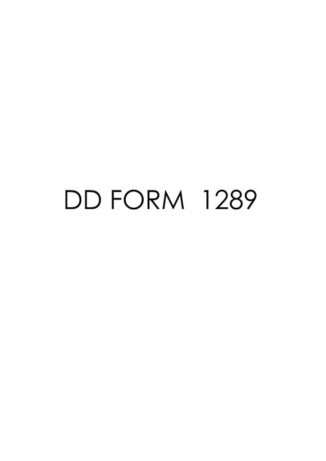 Download dd 1289 Fillable Form | suttleandking.com
