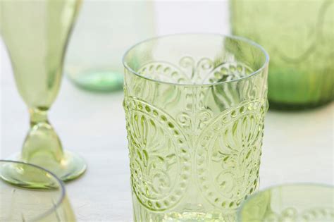 No Pattern Green Depression Glass