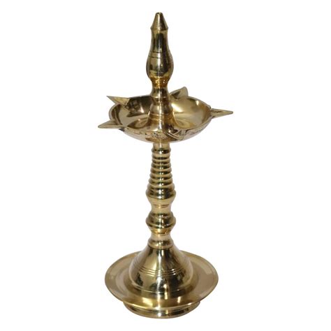 Indian Oil Lamp Kerala Samai Engraved Brass Pooja Items Traditional ...