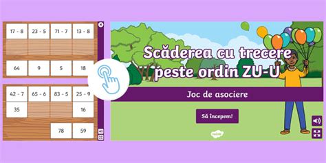 Scăderea cu trecere peste ordin 0-100 clasa I | Twinkl