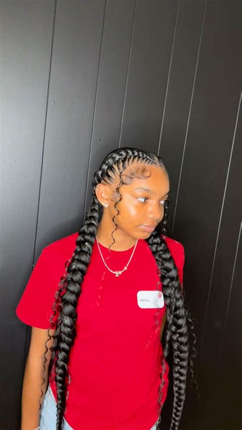 @1naebraids on Instagram: "2 braids with boho hair added 😍" | Two braid ...