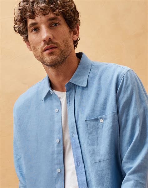 Sky Blue Linen Shirt | Men's Linen Shirts | Brora Online