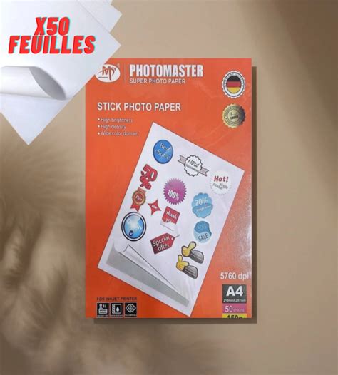 Tanjashop.com - Papier Photo Adhésif , 150 g, 50 Feuilles, Format A4 ...