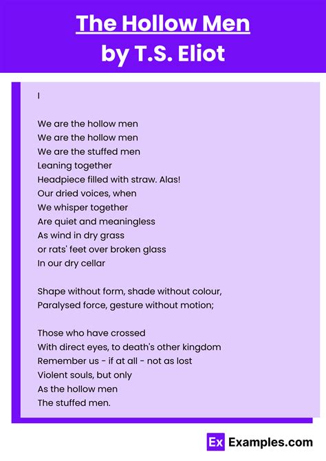 The Hollow Men Poem by T.S. Eliot ,Download Pdf