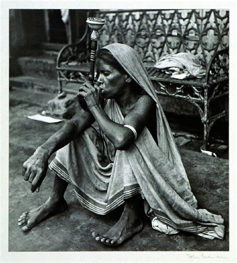 A Woman Enjoying Smoking the Hookah - c.1944-45 - Old Indian Photos
