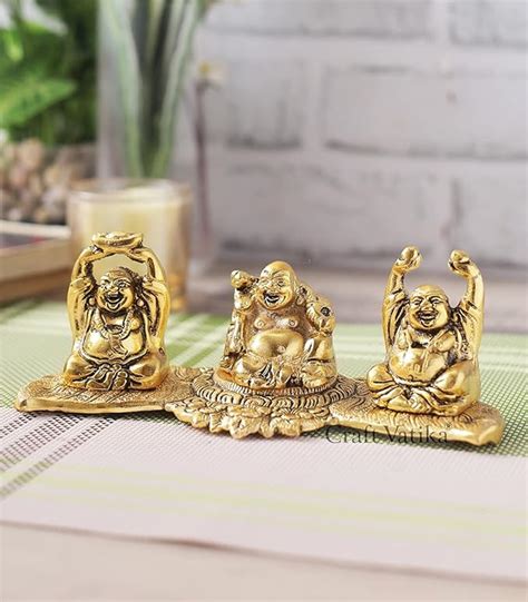 Buy CraftVatika Metal Laughing Buddha Statue for Money, Wealth ...