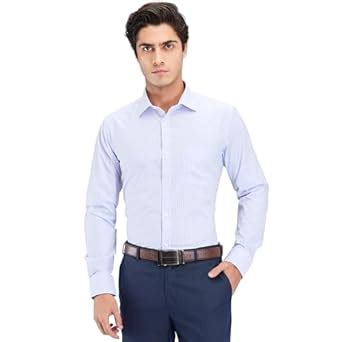 Park Avenue Men's Slim Fit Stripe Pattern Cotton Blend Semi Cutaway ...