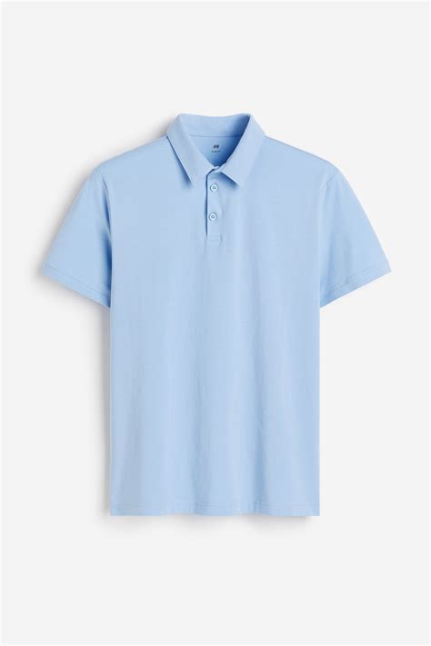 Slim Fit Polo Shirt - Light blue - Men | H&M CA