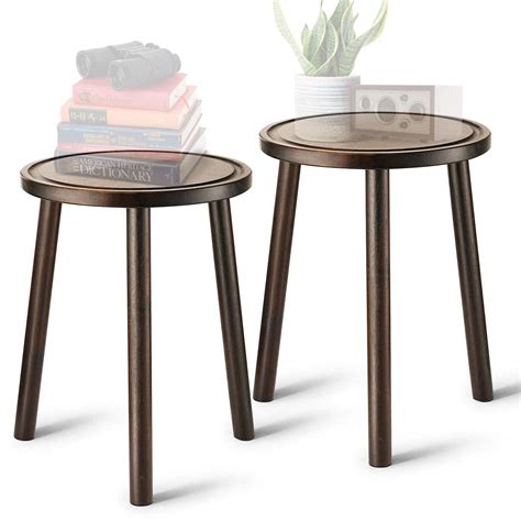 Buy Mid Century Table Stand (Set of 2), 15.8 in Tall Stand Table for ...