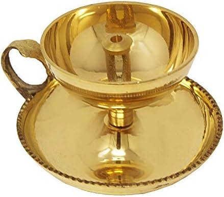 Buy TAZBI Brass Akhand Jyoti Diya with Handle (Pack of 1, Diameter 7 CM ...