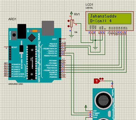 Distance Measurer Using LCD Screen and Ultrasonic Sensor Diagram 的图像结果
