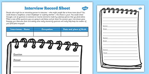 Journalist Interview Record Template