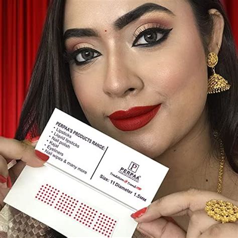 PERPAA Kumkum Velvet Round Bindi Box of 15 Flaps for Ladies Women ...