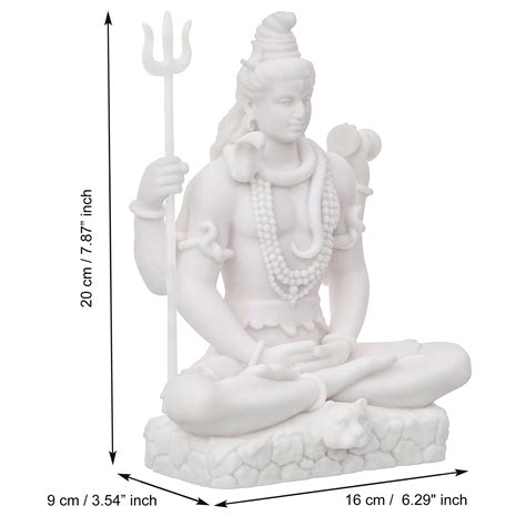 White Polyresin Lord Shiva with Trishul Statue – eCraftIndia