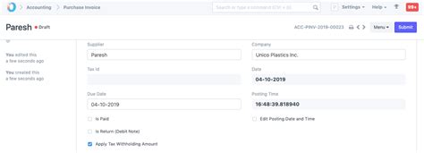 Tax With holding Category