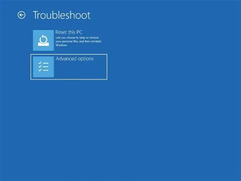 Advanced Options Troubleshoot 的图像结果