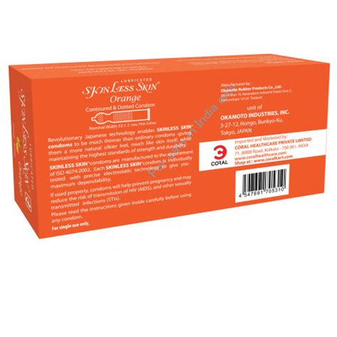 Okamoto Skinless Skin Orange Condoms (Pack of 10) : Buy Okamoto ...
