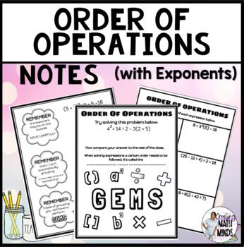 Image result for Order of Operations Notes. Printable