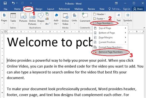 Microsoft Word Tutorial - Insertion of Page Number