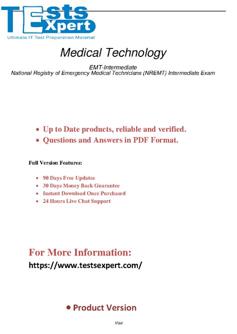 Advance with EMT-Intermediate Prep Nremt Intermediate Exam Guide - • Up ...