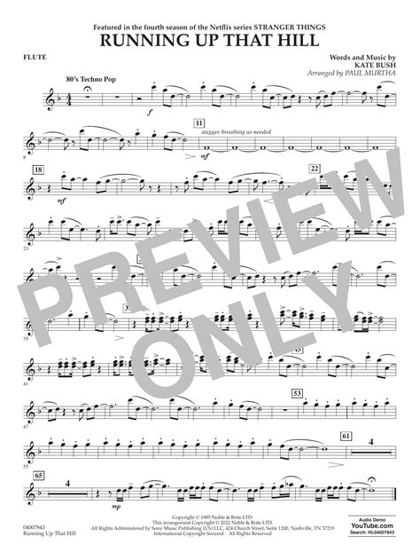 Running Up That Hill (from Stranger Things) (arr. Paul Murtha) - Flute ...