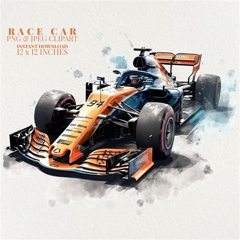 Race Car Watercolor PNG Commercial Use Clip Art, Racing Car PNG Clipart ...