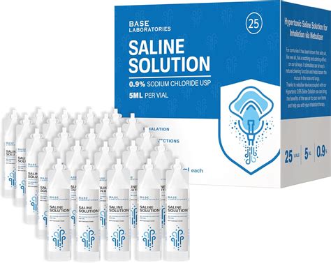 BASE LABORATORIES 0.9% Saline Solution for Nebulizer Machine | Saline Solution for Inhalation ...
