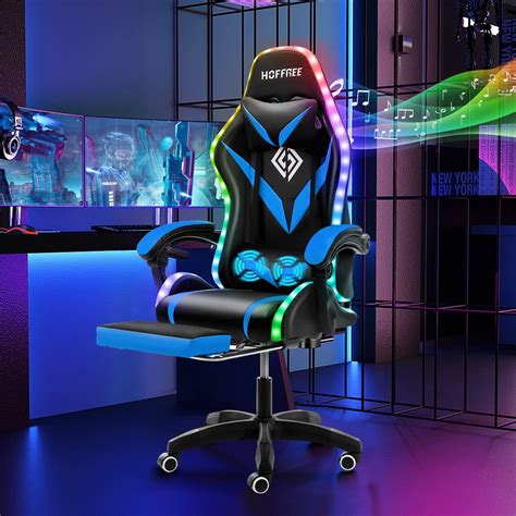 Amazon.com: HOFFREE RGB Gaming Chair with Speakers Massage Computer ...