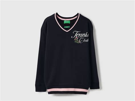 Girls Regular Fit V-Neck Printed Tennis Club Sweatshirt – United Colors ...