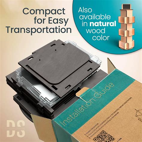 DS THE DISPLAY STORE Black 3 Tier Rotating Greeting Card and Sticker ...