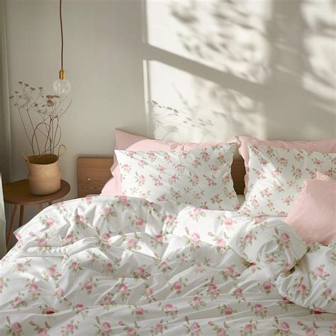 Pink Floral Bedding Set, Pink Rose Bedding Twin Bed, Dorm Bedding ...