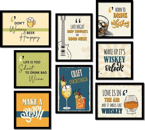 Painting Mantra Whisky Painting/Posters for Room Decoration, Set of 6 ...