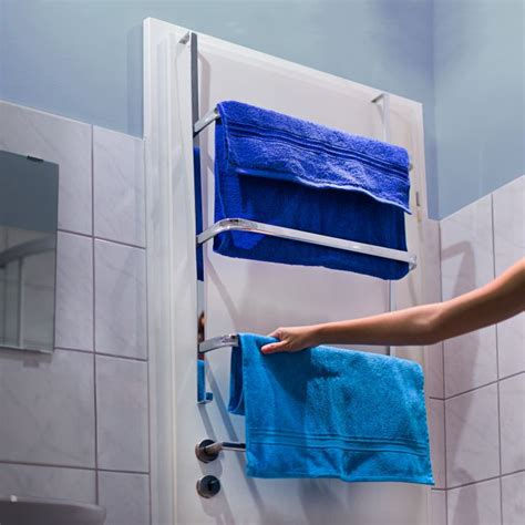 Buy over the door towel rack with 3 rails and 2 hooks