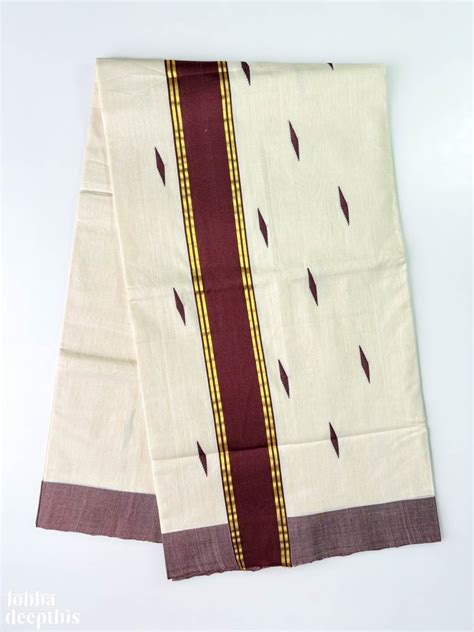 Coffee Brown Kara and Butas Balaramapuram Handloom Onam Saree- Lobha ...