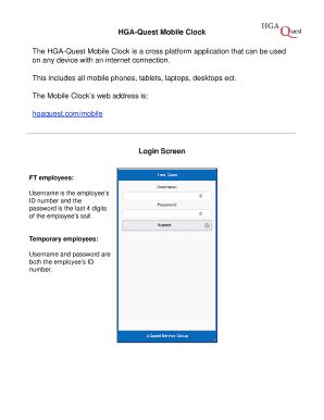Fillable Online HGA-Quest Mobile Clock Fax Email Print - pdfFiller