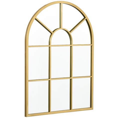 HOMCOM Fensterspiegel mit Metallrahmen, 70 x 2 x 50 cm, goldfarben ...