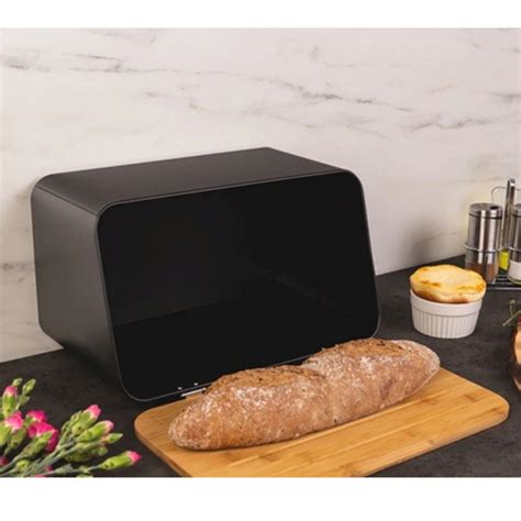 Kutija za hleb sa daskom za sečenje bambus crna Five 151193 | Volim ...