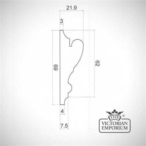 Wooden Picture Rail Moulding in Redwood (pine) 70 x 21mm