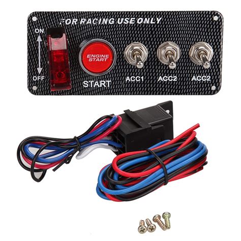 Iglobalbuy 12v Racing Car Engine Start Push Button Ignition Switch ...