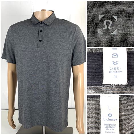 Lululemon Collar Polo Shirt Men Large Gray Solid Shor… - Gem
