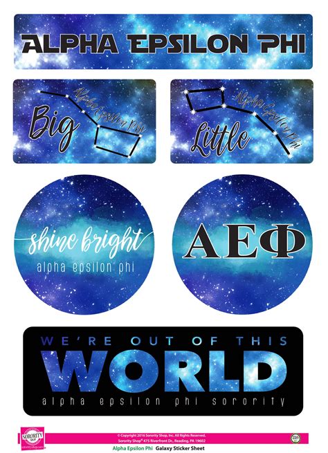 Alpha Epsilon Phi Galaxy Stickers - SororityShop