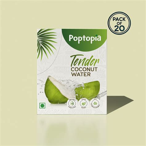 Poptopia Tender Coconut Water Powder Pack of 20 = 220gms = 4L