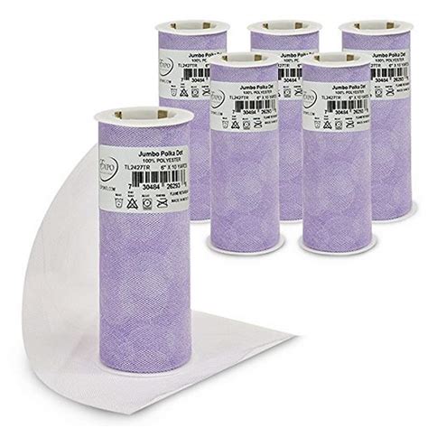 Expo International Pack of 6 6" Jumbo Polka Dot of 10 Yards Tulle Spool ...
