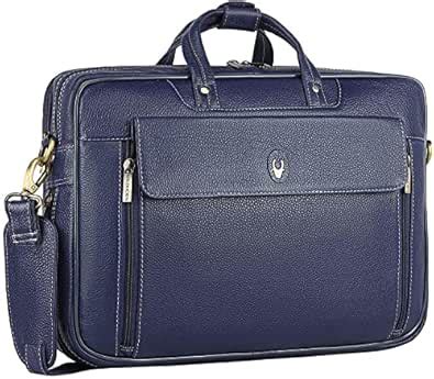 WildHorn Genuine Leather Office Bag for Men – 15.6-Inch Laptop Bag with ...