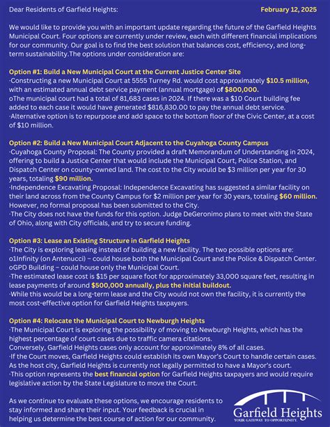 Garfield Heights Municipal Court Options & Statements | Garfield ...