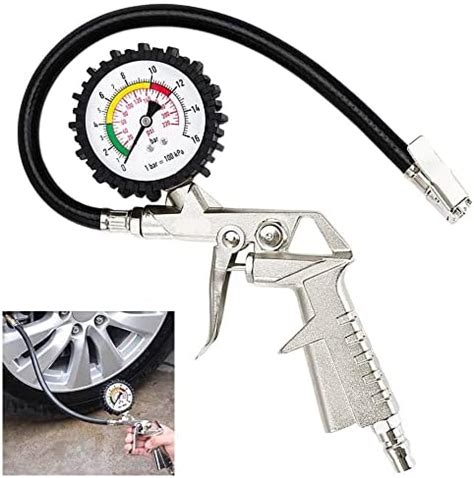 Breewell® Air Tyre Inflator Pressure Gauge 220 psi Meter Car Truck Tire ...