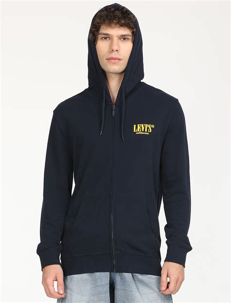 Men's Solid Navy Hooded Sweatshirt – Levis India Store